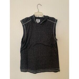 PX Hooded Top Women's Large Gray Knit Sleeveless Casual Lounge